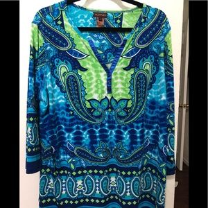 1X Multiples top, beautiful vibrant colors